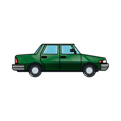 Canvas Print - green sedan car vehicle transport image vector illustration