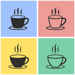 Wall Mural - Coffee cup icon set.