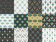 Set of seamless patterns with geometric, ethnic and bohemian, tribal, aztec design