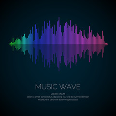 Wall Mural - vector illustration of music wave in the form of the equalizer
