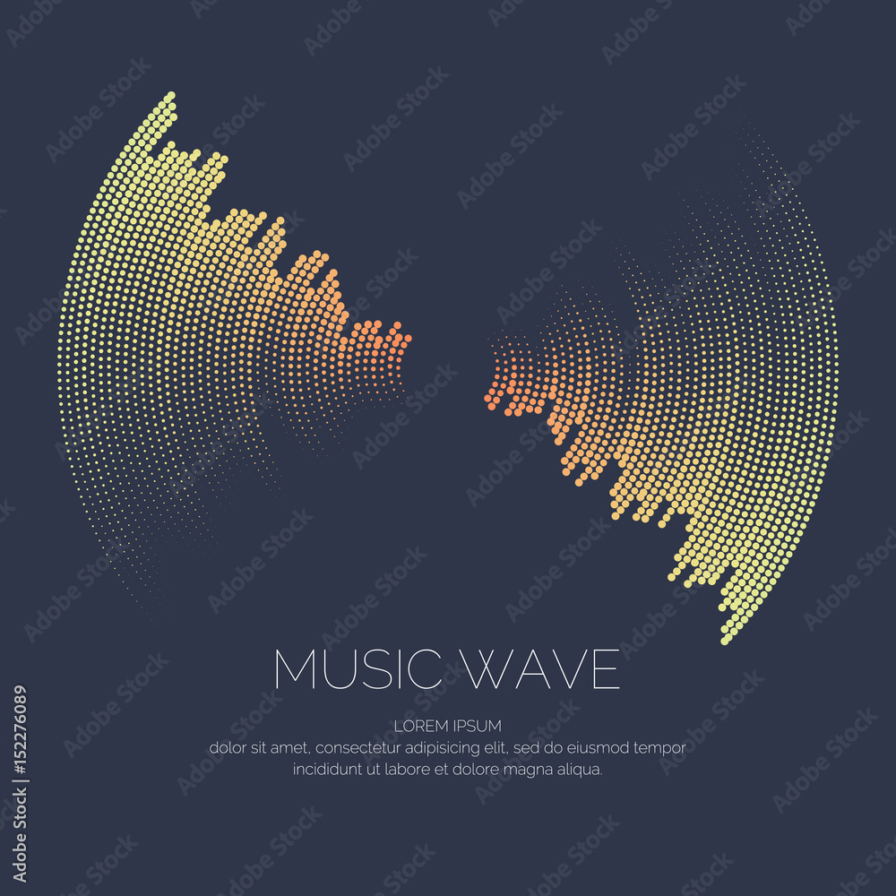 Sound Wave Post Vector poster of the sound wave. Stock Vector | Adobe Stock