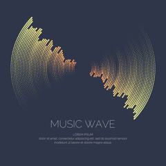 Wall Mural - vector poster of the sound wave.