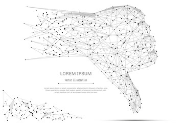 Poster - Abstract mash line and point hand with thumb down on white background with an inscription. Starry sky or space, consisting of stars and the universe. Vector business illustration