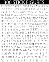 cartoon icons set of 300 sketch little people stick figure