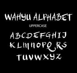 Poster - Wahyu vector alphabet uppercase characters. Good use for logotype, cover title, poster title, letterhead, body text, or any design you want. Easy to use, edit or change color. 
