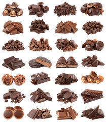 Wall Mural - Chocolate on white background