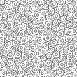 Seamless pattern (you see 4 tiles), black and white abstract floral garden or meadow blossom
