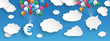 Paper Clouds Striped Blue Sky Balloons Euro House Header