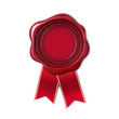Red wax seal with split ribbon
