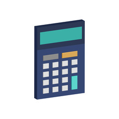 Wall Mural - Calculator symbol. Flat Isometric Icon or Logo. 3D Style Pictogram for Web Design, UI, Mobile App, Infographic.