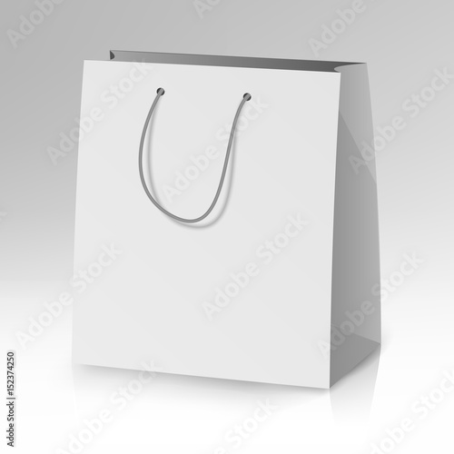 Blank Paper Bag Template Vector. Realistic Gift Bag Illustration Stock ...