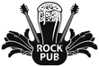 © paseven - beer for lovers of rock music with a glass and electric guitar. Vector banner for rock pub