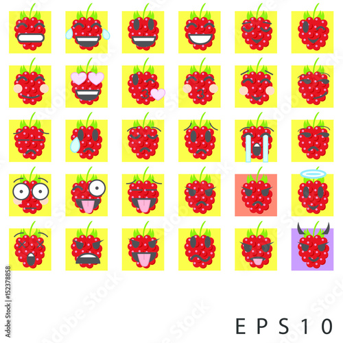 Berry emoji emoticon icon set Stock Vector Adobe Stock