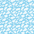 Ice melting texture. Seamless pattern with cracked white polygonal forms on a blue background. Vector.
