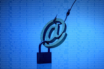 Wall Mural - A fish hook with email sign / Online fraud / Email phishing attack concept