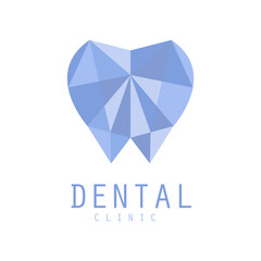 Wall Mural - Dental clinic logo symbol, diamond tooth vector Illustration