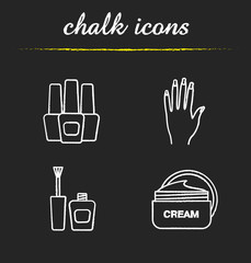 Poster - Manicure chalk icons set