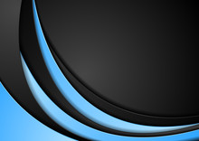 Abstract Contrast Blue Black Wavy Background