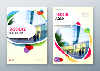 Wall Mural - Brochure template layout design. Corporate business annual report, catalog, magazine, flyer mockup. Creative modern bright concept