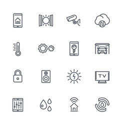 Poster - smart house system line vector icons on white