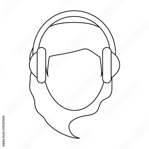 person with headphones icon image vector illustration design single