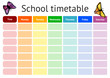 Vector school timetable, weekly curriculum design template