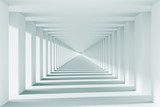 Fototapeta Perspektywa 3d - design element. 3D illustration. rendering. futuristic interior. empty corridor, black and white