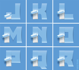 Letters of the alphabet. J, K, L, M, N, O, P, Q, R