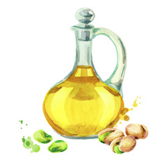 Sticker - Pistachio oil. Watercolor