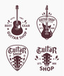 Vector guitar shop logo