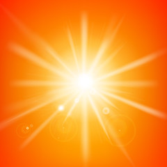 Wall Mural - abstract yellow and orange background with sunlight and flare element for summer vector illustration