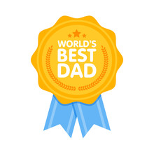 World Best Dad Badge Award Vector Illustration