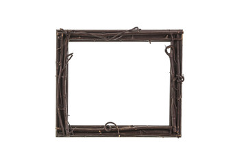 Wall Mural - Old, rustic, decorative, wooden frame made of twigs