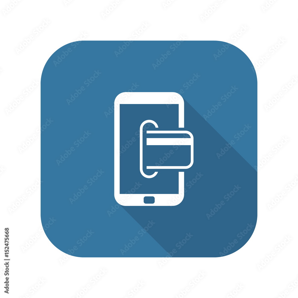 Mobile Banking Icon. Business Concept. Flat Design.