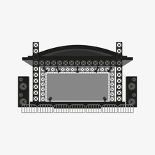 Outdoor Concert Stage Vector Illustration.