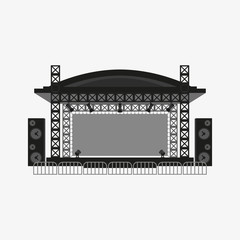 Outdoor concert stage vector illustration.