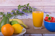 Nice image of a fruit and vegetable based juice.