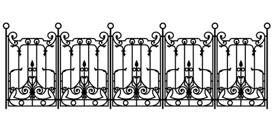 Wall Mural - black forged fence