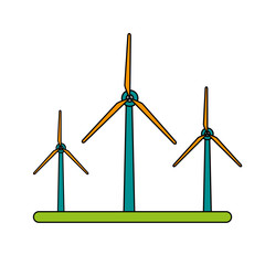 Poster - color image wind turbine eolic energy vector illustration