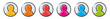 Button-Set: 6 farbige, gezeichnete Avatare  / Vektor, freigestellt