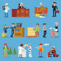 Wall Mural - People Professions Set