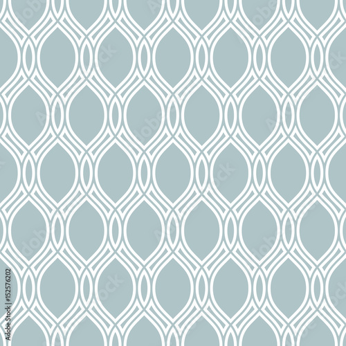 Obraz w ramie Seamless vector ornament. Modern background. Geometric modern pattern with white wavy lines