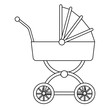 baby carriage wheel decoration outline vector illustration
