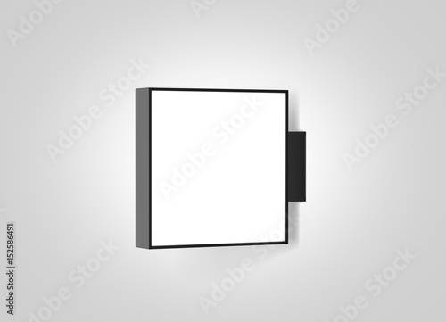 Download Blank Store Outdoor Signage Mockup Isolated 3d Rendering Empty Square Light Box Mockup Illuminated Shop Lightbox Template Street Sign Hanging Mounted On The Wall Signboard For Logo Presentation Stock Photo Adobe
