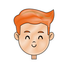 Poster - drawing head face smiling child character vector illustration