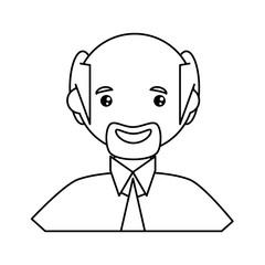 adult male bald head vector icon illustration