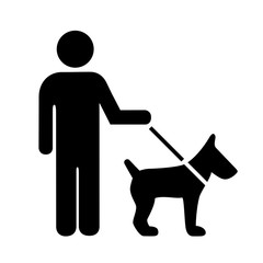 Wall Mural - Person with dog vector icon