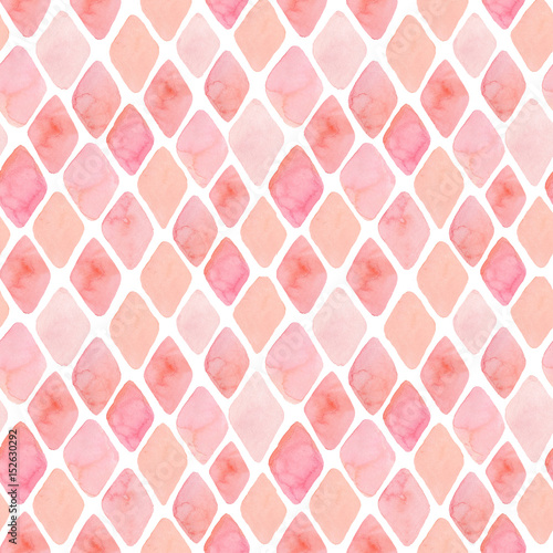 Nowoczesny obraz na płótnie Watercolor seamless pattern with pink elements. Wedding background. Watercolor texture