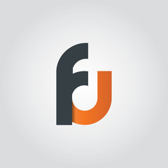 Initial Letter FU Rounded lowercase Logo