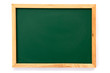 Green board with wood frame on white background